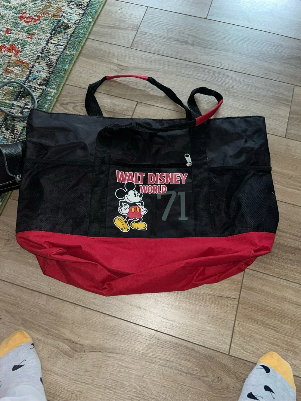 Walt Disney World Mickey Tote Bag in Black & Red 23”x15”